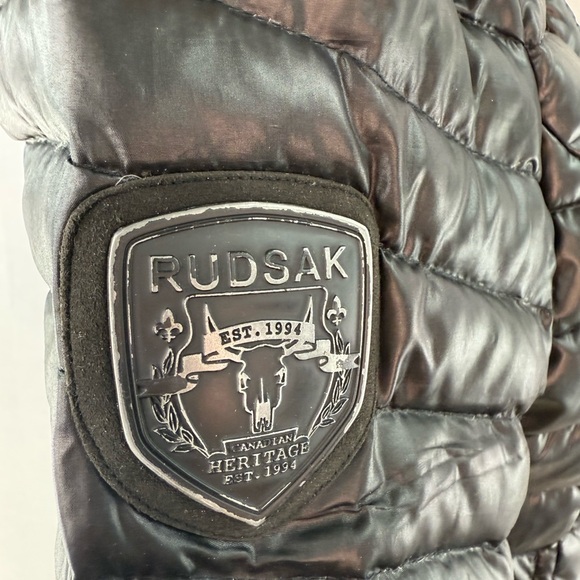Rudsak Black Glossy Down Puffer Short Puffer Coat Size PS - Picture 5 of 14